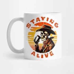 Staying Alive Coffee T-Shirt Mug